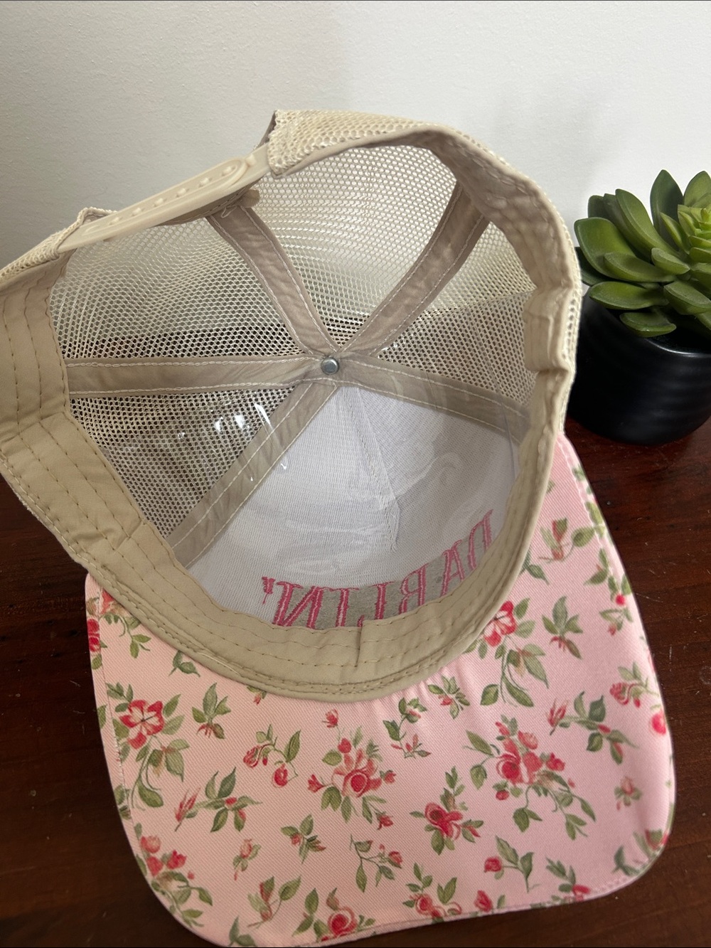 Zenana Darlin' Floral Baseball Cap - Pink/Cream - Picture 2 of 4
